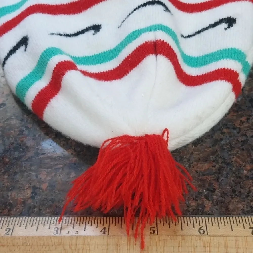 UNISEX Nike Striped Beanie with Pom...EUC